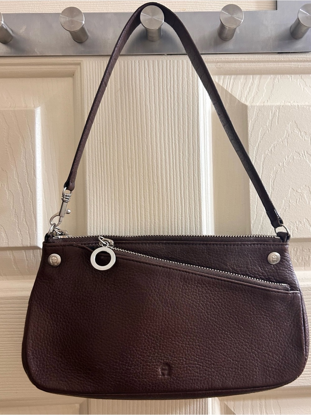 Vintage Designer Etienne Leather Hobo Shoulder Bag